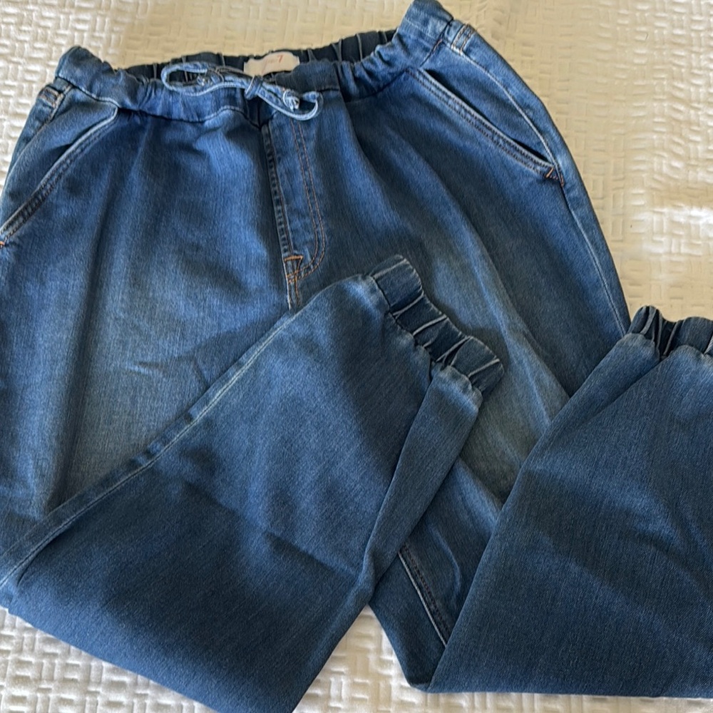 Casual Blue Denim Joggers